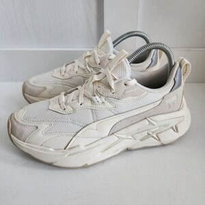 Puma Spina Nitro Tonal Womens 7.5 Sneakers Shoe Beige Lace Up Athletic 393782-01
